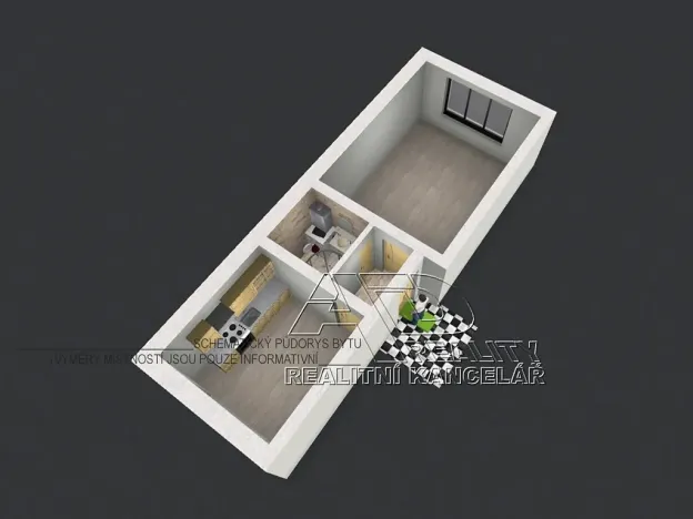 Pronájem bytu 1+1, České Budějovice, Husova tř., 40 m2