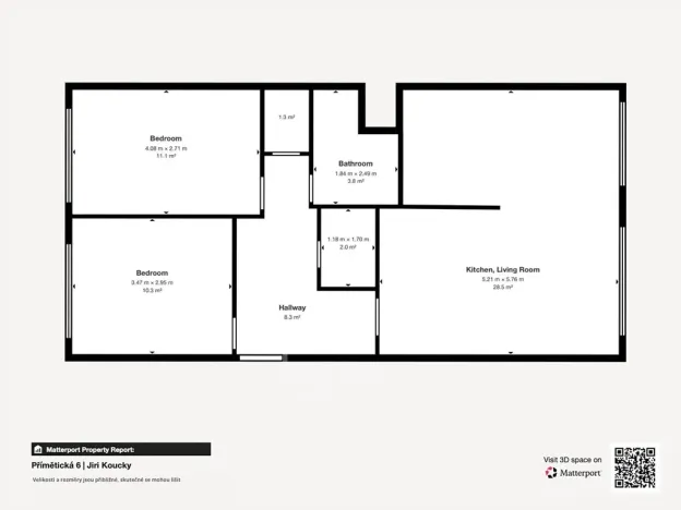 Pronájem bytu 3+kk, Praha - Michle, Přímětická, 67 m2