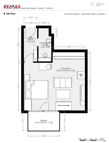 Pronájem bytu 1+kk, Praha - Motol, Kudrnova, 36 m2