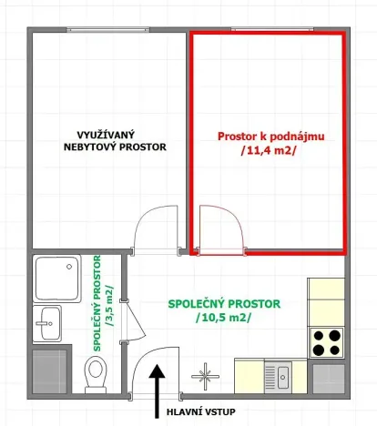 Pronájem obchodního prostoru, Neratovice, Kojetická, 11 m2