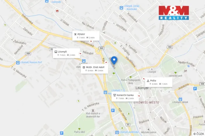 Pronájem bytu 1+1, Litomyšl - Litomyšl-Město, Komenského nám., 36 m2