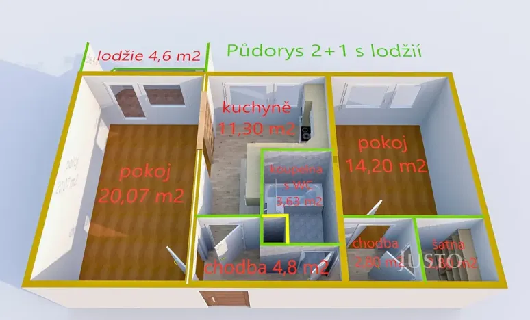 Pronájem bytu 2+1, Uherské Hradiště, Štěpnická, 60 m2