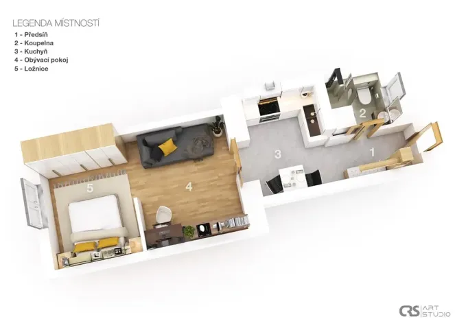 Pronájem bytu 1+1, Praha - Libeň, Kovářská, 35 m2