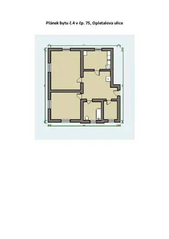 Pronájem bytu 2+1, Lanškroun, Opletalova, 57 m2