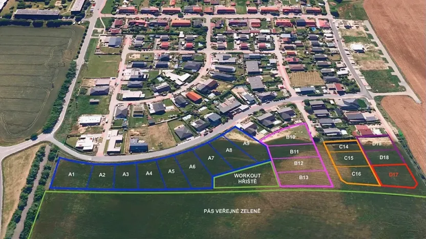 Prodej pozemku pro bydlení, Hrušovany u Brna, Pod Střediskem, 988 m2
