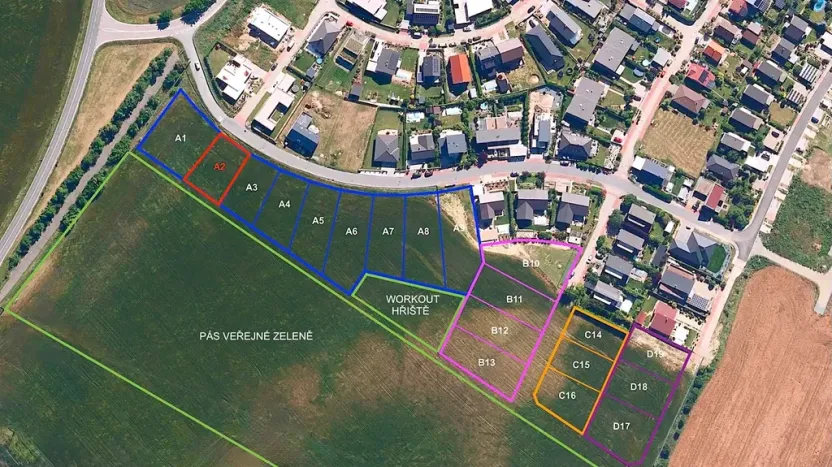 Prodej pozemku pro bydlení, Hrušovany u Brna, Pod Střediskem, 741 m2