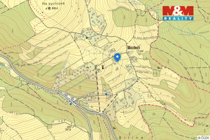 Prodej pozemku pro bydlení, Blatno - Mezihoří, 1645 m2