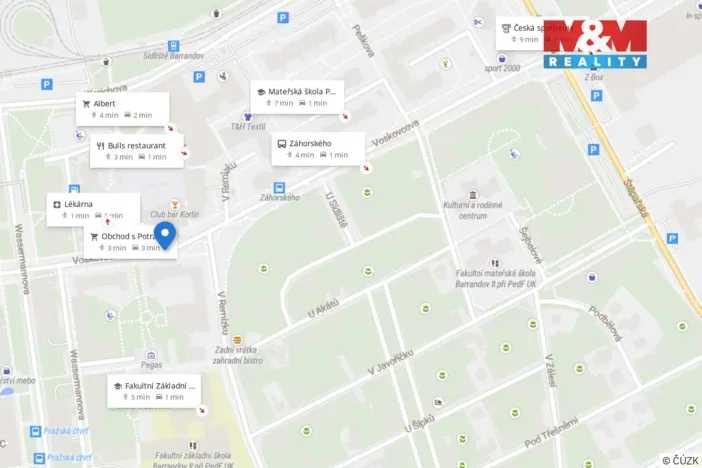 Pronájem bytu 2+kk, Praha, Voskovcova, 48 m2