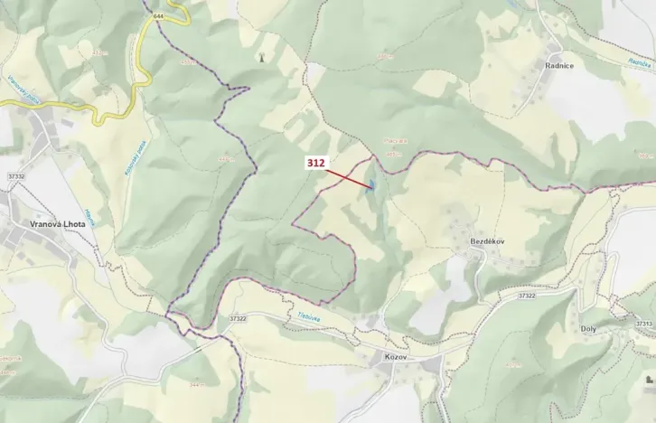 Dražba lesa, Bouzov, 2554 m2