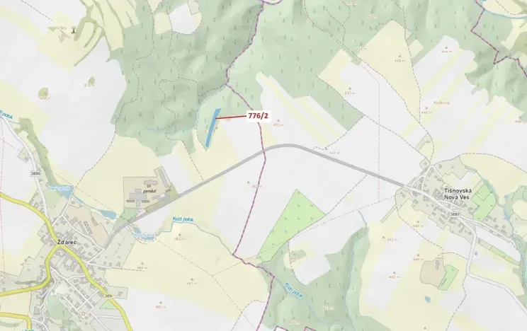 Dražba lesa, Žďárec, 3169 m2