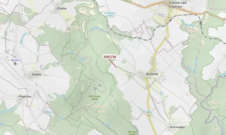 Dražba pozemku, Březník, 86 m2