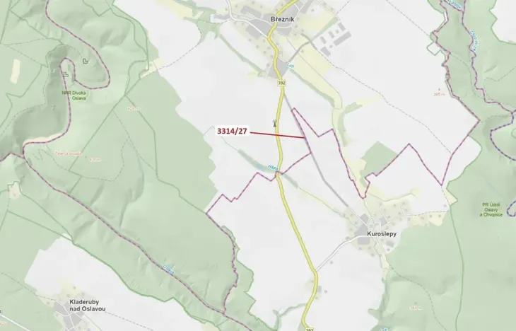 Dražba pozemku, Březník, 86 m2