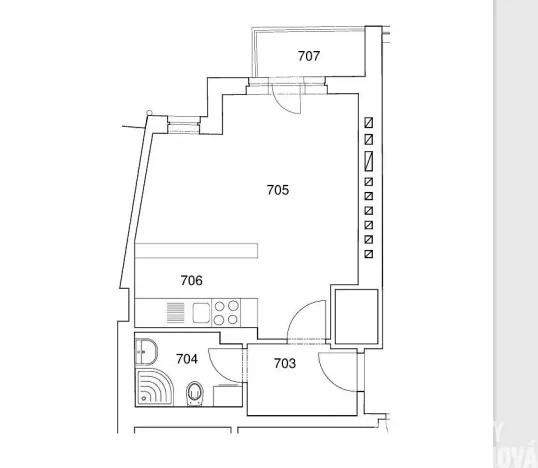 Pronájem bytu 1+kk, Praha - Vinohrady, Řipská, 30 m2