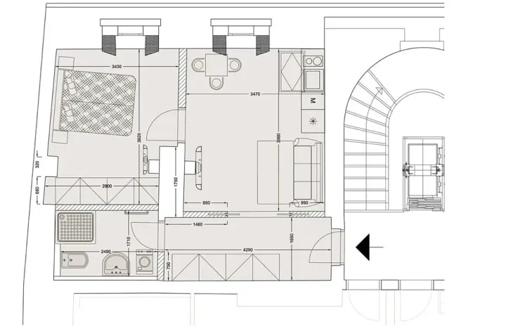 Pronájem bytu 2+kk, Praha - Staré Město, Kozí, 39 m2