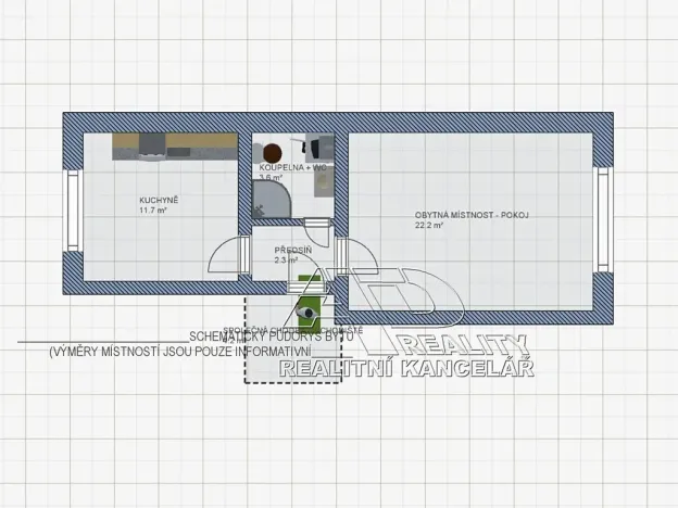 Pronájem bytu 1+1, České Budějovice, Husova tř., 40 m2