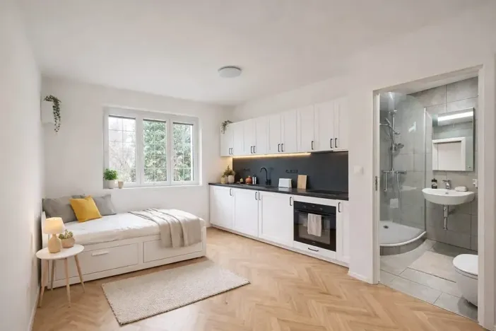 Pronájem bytu 1+kk, Praha - Strašnice, Sečská, 17 m2