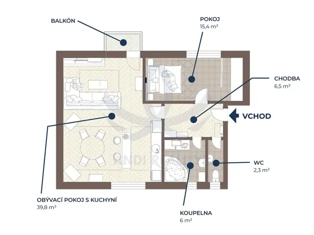Prodej bytu 2+kk, Poděbrady, Táboritská, 70 m2