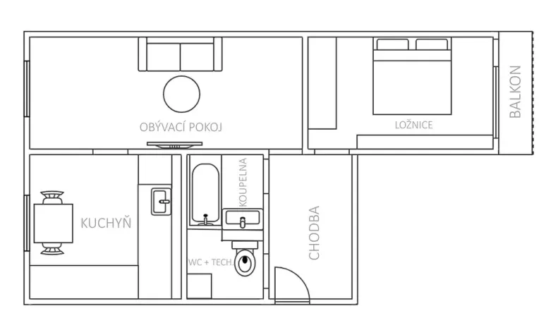 Pronájem bytu 2+1, Most, Marš. Rybalka, 64 m2