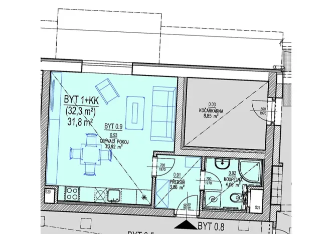 Prodej bytu 1+kk, Brno, Chvalovka, 35 m2