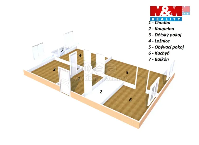 Pronájem bytu 3+1, Radvanice, 78 m2