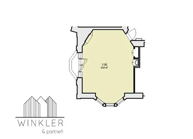 Pronájem kanceláře, Brno, Sukova, 53 m2