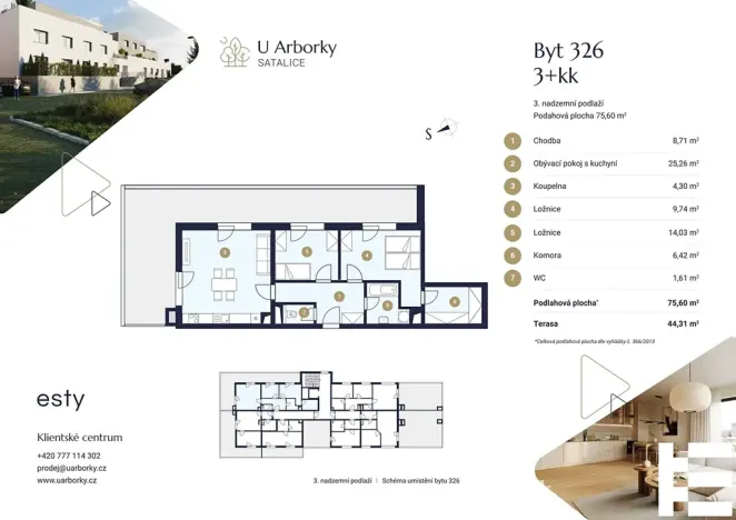 Prodej bytu 3+kk, Praha - Satalice, Za Novákovou zahradou, 76 m2