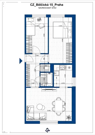 Prodej bytu 3+kk, Praha - Záběhlice, Bělčická, 57 m2