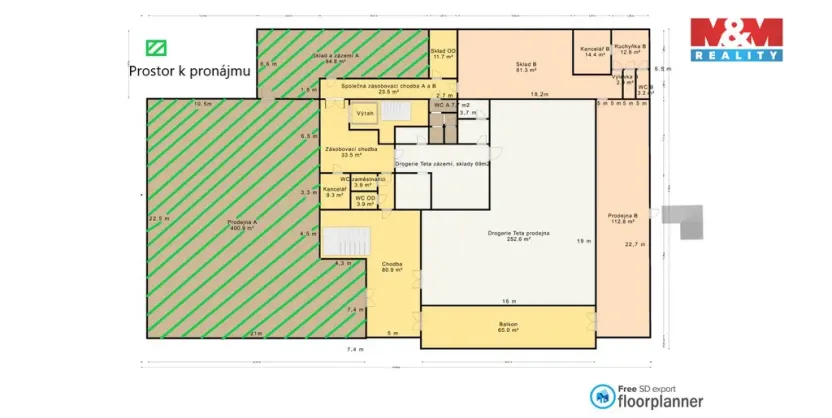 Pronájem obchodního prostoru, Sázava, Sklářská, 500 m2