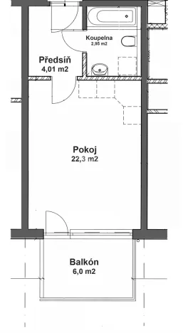 Prodej bytu 1+kk, Praha - Košíře, Pod Kavalírkou, 28 m2