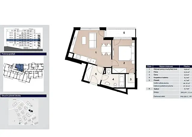 Pronájem bytu 2+kk, Praha - Chodov, Drahňovická, 44 m2