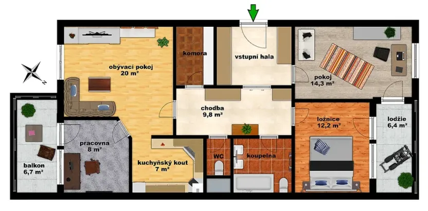 Prodej bytu 4+kk, Praha - Kunratice, Jana Růžičky, 91 m2