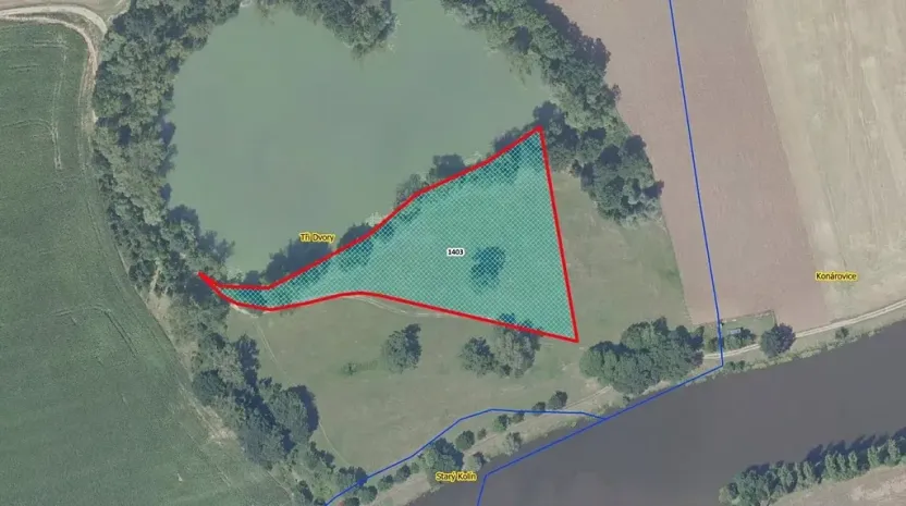 Prodej louky, Tři Dvory, 9469 m2