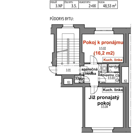 Pronájem pokoje, Praha - Kobylisy, Střelničná, 16 m2
