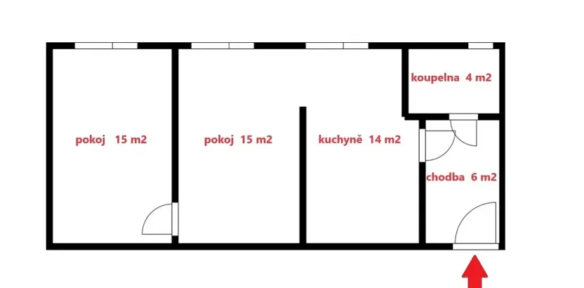 Prodej bytu 2+1, Soběslav, 54 m2