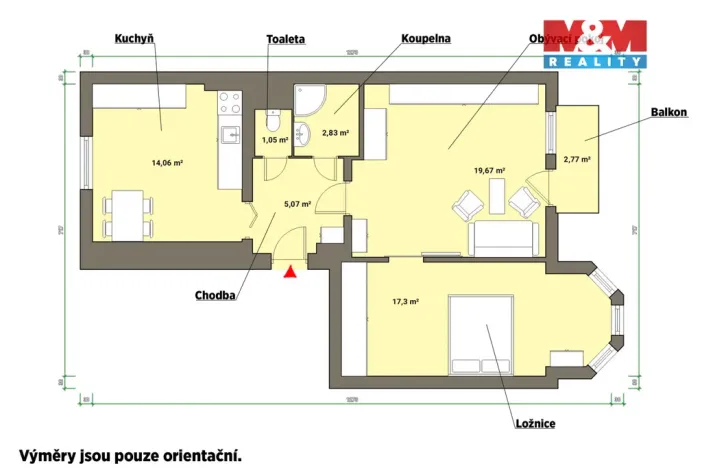 Pronájem bytu 2+1, Mariánské Lázně, Boženy Němcové, 67 m2