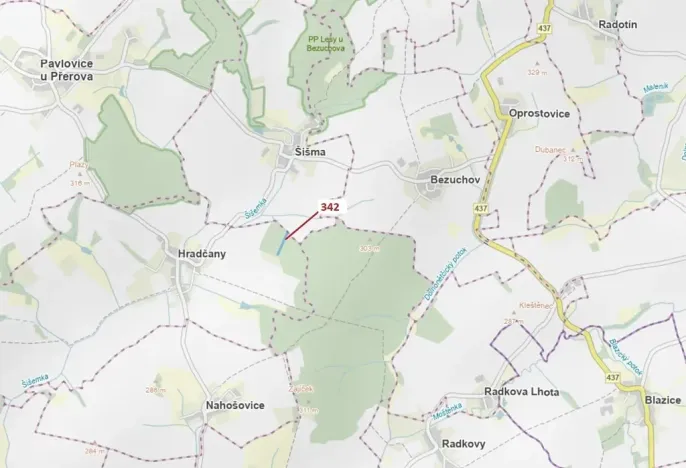 Dražba lesa, Hradčany-Kobeřice, 5428 m2