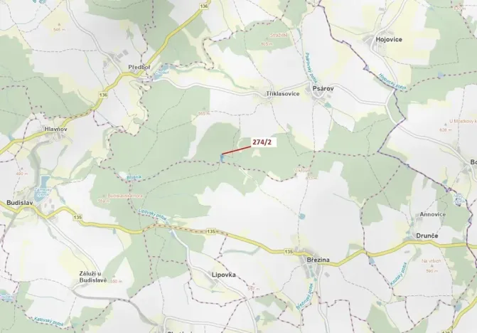 Dražba lesa, Psárov, 5348 m2