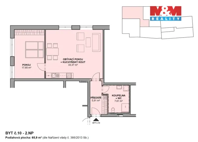 Pronájem bytu 2+kk, Letohrad, Václavské náměstí, 66 m2