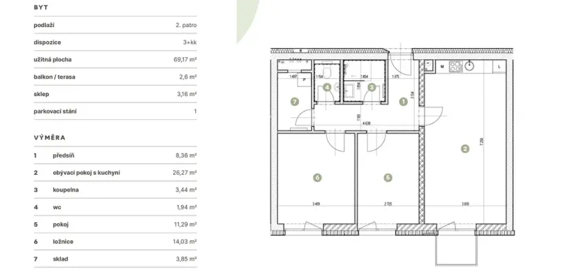 Pronájem bytu 3+kk, Otrokovice - Kvítkovice, Spojovací, 73 m2