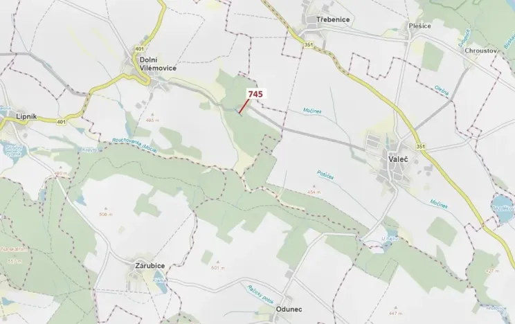 Dražba lesa, Dolní Vilémovice, 1957 m2