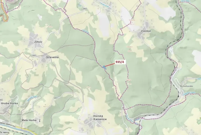 Dražba lesa, Jílové u Držkova, 3532 m2