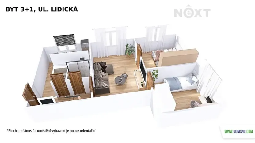 Pronájem bytu 3+1, Šumperk, Lidická, 68 m2