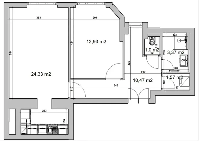 Prodej bytu 2+kk, Praha - Vršovice, Oblouková, 58 m2