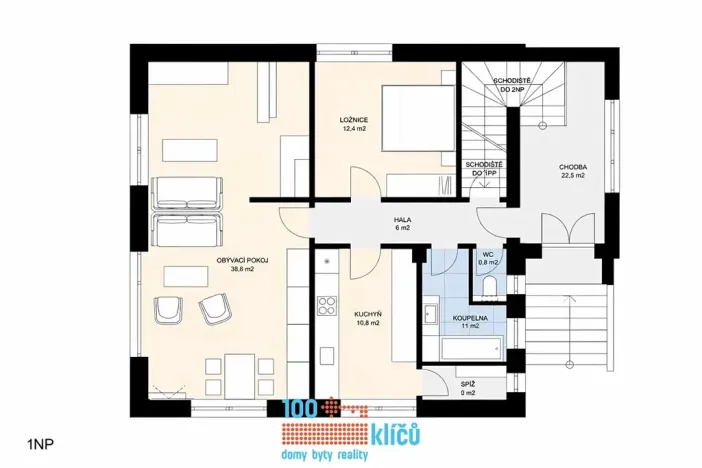 Pronájem bytu 3+1, Hradištko, Četnická, 80 m2