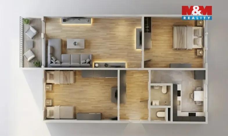 Prodej bytu 3+1, Praha - Záběhlice, Jasmínová, 74 m2