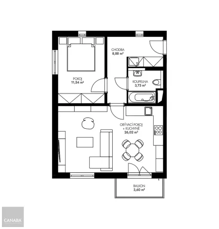 Prodej bytu 2+kk, Praha, 54 m2