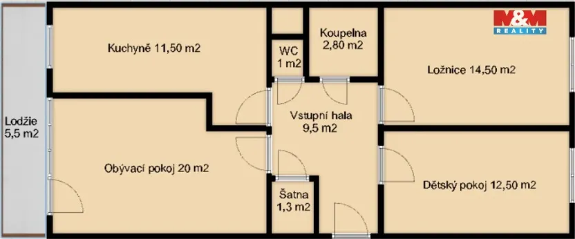 Prodej bytu 3+1, Praha - Stodůlky, Neustupného, 82 m2