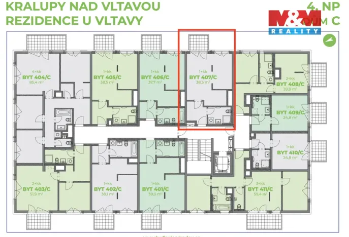 Prodej bytu 1+kk, Kralupy nad Vltavou, Nádražní, 42 m2