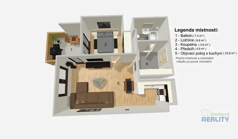 Prodej bytu 2+kk, Čelákovice, Tovární, 48 m2