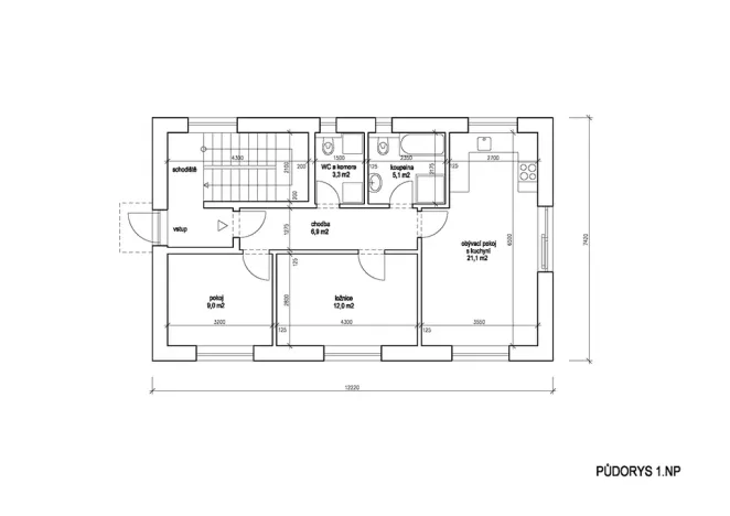 Prodej bytu 3+kk, Praha - Košíře, Nad zámečkem, 60 m2